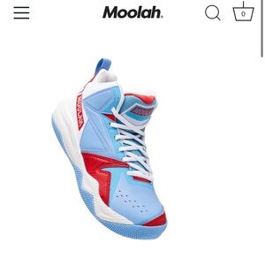 Moolah Kids' High-Top Basketball Shoes in Light Blue & Red